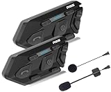 WAYXIN R6S Motorrad Headset 2 Pack Intercom Motorrad Kommunikationssystem für bis zu 6 Reiter 1200m Helm Headset mit Freisprecheinrichtung Bluetooth,Lärmminderung Gegensprechanlage