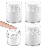 3 Stück 50 ml Airless Pumpspender, Creme Dose, Vakuum Tragbarer Kosmetischer Behälter, Leere Nachfüllbare Behälter für Lotion, Creme, Kosmetik, Pumpflasche mit Deckel für Reise