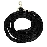 Arbeitsseil 2 m| Base Line Führstrick mit Bull Snap, Gestricktes Westernseil für Horseman Horse Training und Base, Ideal für Bodenarbeit, Pferdetraining, Training (Schwarz)