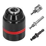 1.5-13mm schnellspannbohrfutter, Rot Gestreiftes Ganzmetall-Chuck, mit SDS Adapter,mit 1/2 Schlüsselhülse, SDS-Schaft, 1/4 Sechskantschaft, Professionelle Hardware-Werkzeuge