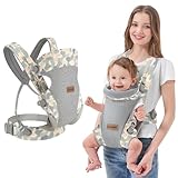 IULONEE Upgrade Babytrage Neugeboren Baby Carrier mit Lendenwirbelstütze Ergonomische Säuglingsträger Wrap Convertible Front und Back Rucksack Kleinkind Tragen für Babys 3-36 Monate Grau