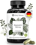 Only Nature® Quercetin Kapseln 500mg hochdosiert - 120 laborgeprüfte Kapseln - vegan - ohne Zusätze - in Deutschland produziert