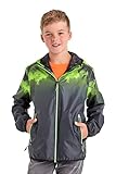Killtec Jungen Lyse BYS JCKT B Funktionsjacke/Regenjacke mit Kapuze, packbar, neon-grün, 176