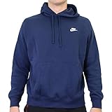 Nike Herren Sportswear Club Fleece Hoodie, Midnight Navy/Midnight Navy/White, M