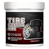Tire Black Wax,Glart Reifenglanz Reifenglanzpaste,Reifenreinigercreme,Endurance High Gloss Reifenpflege,Autoreifen Pflege für Matten Seidenglanz,Reifenmontagepaste