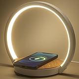 VOSFEEL Nachttischlampe Tischlampe Touch Dimmbar 18W Wireless Charger Nachtlicht mit 3 Stufige Helligkeit für Schlafzimmer Wohnzimmer Büro