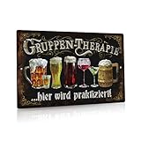 Putuo Decor Lustige Bar Zeichen, Gruppen-therapie hier wird praktiziert, Vintage Metall Wandschild für Haus, Café-Bar, Club, 20x30cm