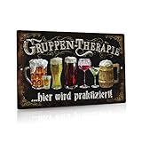 Putuo Decor Lustige Bar Zeichen, Gruppen-therapie hier wird praktiziert, Vintage Metall Wandschild für Haus, Café-Bar, Club, 20x30cm