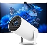 Video-Beamer Mini Beamerr 4K 1080P Full HD Kompatibel mit Android und Netflix–WiFi 6 BT5.2 180° Rotation Kleiner Heimkino-Projektor mit automatischer Trapezkorrektur HDMI/TV Stick/USB/PS5