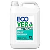 Ecover Waschmittel Universal Hibiskus & Jasmin (5L/100 Waschladungen), Flüssigwaschmittel mit pflanzenbasierten Inhaltsstoffen, pflegendes Vollwaschmittel für Erhalt und Schutz der Kleidung