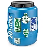 F & R Weithalsfass 20l mit Deckel lebensmittelecht HDPE Gärfass Gärbehälter Futtertonne Hund Pferd Getränkefass vielseitig stapelbar