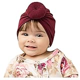 TDEOK Kinder Kopfbedeckung verknotete Mädchen Accessoires Kleinkind Feste Mützen Babypflege Hut Hochzeit (Wine, One Size)