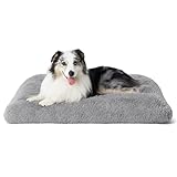 Bedsure Extra großes Hundebett, waschbar, Plüsch-Betten für große Rassen, Fulffy Hunde, Schlafmatte, rutschfeste Haustierhütte, 104,1 x 73,7 cm, Grau