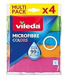 Vileda Microfaser Allzwecktuch Colors, 1 Packung mit 4 Stück