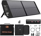 Mesuvida 100W Solar Ladegerät Faltbar mit 5 Anschlüssen, 24V MC4 höhere Leistung/24V DC/QC 3.0 USB-A und USB-C (PD65W) Solar Ladegerät
