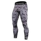 WAZHAKU Kompressionshose Herren Laufhose Lang Sport Leggings Atmungsaktiv Tight Fitness Funktionswäsche Unterhose Lang für Männer Unterhose Unterwäsche Fussball Fahrrad Kompressions Fitness