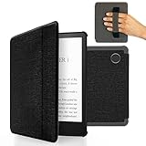 MyGadget Hülle für Tolino Vision 5 | Kobo Libra H2O mit Handschlaufe & Auto Sleep | Wake Funktion - Flip Case in Schwarz