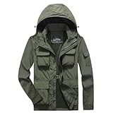 winwintom Leichte Jacke für Männer - Lässige Jacke Dünn Sweatjacke Camping Wandern Weste Lässige Sportmäntel Baumwolle Blouson Sportjacke Freizeitjacke Street Style