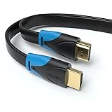 JAMEGA - 4m HDMI-Kabel Flach | 4K Ultra HD 2160p / Full HD 1080p | 144 Hz / 3D / ARC/HDR/CEC/Ethernet | für Beamer, TV, Notebook, PC, PS4, XBOX uvm.