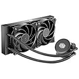 Cooler Master MasterLiquid Lite 240 Wasserkühler – 240mm Liquid Cooler, CPU Wasserkühlung mit dualer Dissipationspumpe und 120mm Luftausgleichslüfter