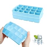 JOPHEK Eiswürfelform, 2 Stück 30 Fach Silikon Eiswürfelschale, Große Quadratische Eiswürfel 3.5cm für Cocktails Whisky Wein Obst Fruchtpürees Eiscreme Eistee