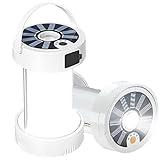 Solar Camping Laterne, Wasserdicht LED Campinglampe Wiederaufladbar 4 Beleuchtungsmodi ultrahelles LED-Zeltlicht mit magnetischer Basis und faltbarem Haken Notfalllicht für Wandern, Angeln (Weiß)