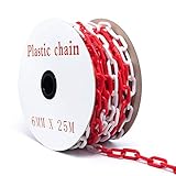 Jolitac 25m Absperrkette Kunststoffkette rot/weiß Ø 6mm Warnkette Parkplatzsperre Kette