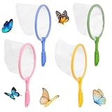 HAMKU 4 Stück Kinder-Fischernetz, Kescher Kinder, Schmetterlingsnetz, fischernetz, Frühlernwerkzeug, Insektenfängernetze, zum Strandspielzeug, Kompakte Outdoor-Spielgeräte