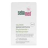 Sebamed Oliven Waschstück 150 g, für die tägliche seifenfreie Reinigung sensitiver und anspruchsvoller Haut, zur Hand-, Gesichts- und Körperreinigung geeignet