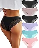 BeReady Spitze Damen Unterwäsche Seamless Slips Damen V Taille Spitzen Nahtlose Hipster Unterhosen Mehrpack