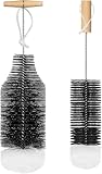SunnyOcean Flaschenbürste für Glasflaschen, Flaschenreiniger, Reinigungsbürste für 1L Soda Maker Flaschen, Karaffen, Wasserflaschen, Babyflaschen - 2 Pack