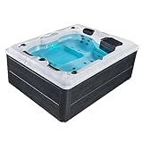 Artsauna Outdoor Whirlpool Oasis - Spa mit Massagedüsen, LED-Beleuchtung, 2 Filter, Abdeckung, Pumpe - Whirlpool Winterfest & beheizbar