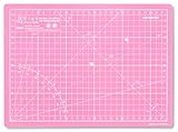 Elan Schneidematte A4 Rosa und Lila, 5-lagige Schneidematte Selbstheilend, Bastelunterlage Schnittfest, Bastelmatte, Schreibtischunterlage und Schneidematte 30 x 22 CM, Schneideunterlage A4 zum Nähen