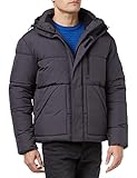 TOM TAILOR Denim Herren Puffer Jacke mit abnehmbarer Kapuze 1032434, 29476 - Coal Grey, XL