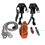 CDZHLTG Baumklettern Ausrüstung Set, Klettergurt Sicherheitsgurt Baumsteigeisen Tree Climbing Spike Baumkletterwerkzeug Fallschutz Seil Rescue Belt für Bergsteigen Baumklettern Outdoor, 2 Gängen