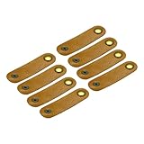 QUARKZMAN 8 Stück Kabel Organizer Gegerbtes Leder Kabelbinder Set, Kabelhalter Aufwicklung Multifunktionale Kabelmanagement für Kopfhörer USB Ladekabel, Gelbbraun