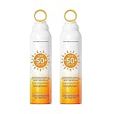 Sonnenschutz Spray LSF 50, Transparent Sonnenspray Für Gesicht Und Körper, Sonnenschutz Spray Für Empfindliche Haut, Breitspektrum, Wasserfest, Gegen UVA und UVB (2 Stöcke)