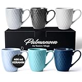 MIAMIO – 6 x 400 ml – Kaffeetassen Set/Becher – Moderne Keramik Tasse Matt – Kaffeetasse groß – Palmanova Kollektion (Ocean)