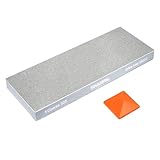 SHARPAL 168H Diamant Schleifstein Grob 325 / Extrafein 1000 Doppelseitig Wetzstein – Professioneller Messerschärfer mit Winkelführer & rutschfester Unterlage (200 x 75 mm)