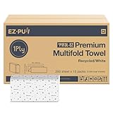 EZ-Pull Premium P1F3L-EZ Papierhandtuch, 1-lagig, mehrfach gefaltet, FSC-zertifiziert, recycelt/weiß, 250 Blatt x 12 Stück