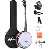 ADM 39 Zoll 5 Saiten Banjo Remo Kopf für Erwachsene und Jugendliche, geschlossen Solid Rückseite Banjo 24 Halterung Anfänger Kit