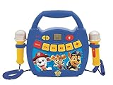 Lexibook, Paw Patrol, Tragbarer digitaler Karaoke-Player für Kinder, Mikrofone, Lichteffekte, Bluetooth, Aufnahme- und Stimmwechselfunktion, Blau, MP320PAZ