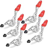 6 Stück Kniehebelspanner, Schnellspanner Spannklemme Waagrechtspanner Knebelklemme Niederhalter Verstellbar Horizontaler Klemme Handwerkszeug mit Schrauben für Maschinenbetrieb, Zimmerei, Schweißen