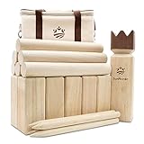 SunNordic Kubb Wikinger Wurfspiel, Schwedisches Schachspiel Aus Hochwertigem Gummibaumholz, Inklusive Tragetasche Aus Segeltuch Und Spielanleitung – Robustes Kubb Yard-Spiel FüR Kinder Und Erwachsene