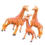 BESPORTBLE 4Stücke Mini Giraffen Figur Kunstharz Tier Für Garten Und Schreibtisch Realistische Giraffen Statuen Für Puppenhäuser Und Kuchendekoration