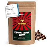 Vietnamesischer Kaffee - 100% Robusta Kaffeebohnen - traditionell geröstet in Berlin ✺ Single Origin ノ Trommelröstung ノ säurearm, schokoladig-nussig ノ für Espresso und Vollautomat - ganze Bohne 200g