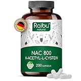 Raibu NAC 800 Kapseln hochdosiert (200 Kapseln x 800mg) I NAC Acetyl L-Cystein in bester Qualität ohne Zusätze in Deutschland produziert