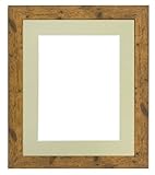 FRAMES BY POST Studio Antik Holz-Bilderrahmen mit hellgrauem Passepartout, 40 x 50 cm, für Bildgröße 38,1 x 25,4 cm