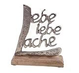 formano Schriftzug Lache Liebe Lebe aus Aluminium/Mango Holz...