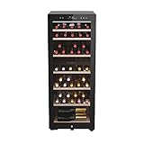 Haier HWS77GDAU1 Weinkühlschrank / 77 Flaschen / 2 Temperaturzonen/Einzigartiges natürliches Luftstromsystem/UV-Schutz, Schwarz